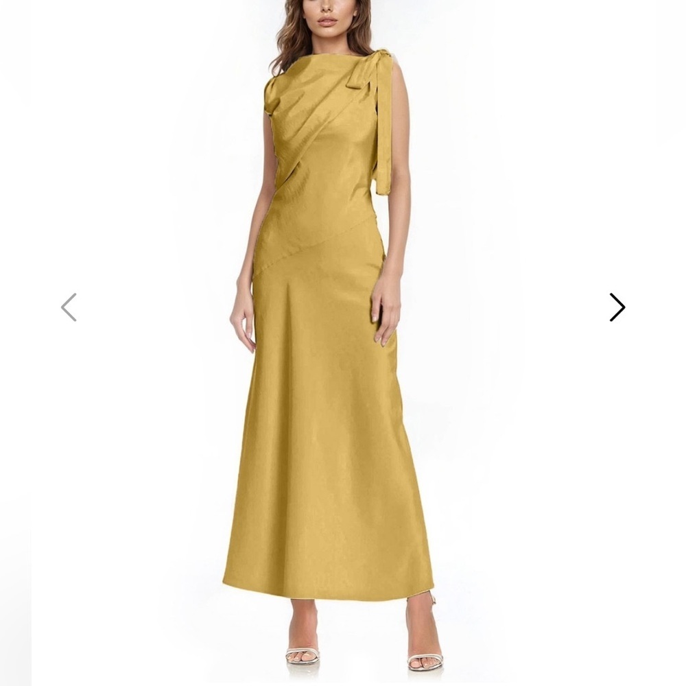 Jewel by Badgley Mischka Harper Boat Neck Draped Gown NWOT - Picture 1 of 14